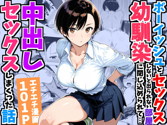 【限定公開】ボーイッシュ幼馴染と「セックスしないと出られない部屋」に閉じ込められて…中出しセックスしまくった話 エロ漫画
